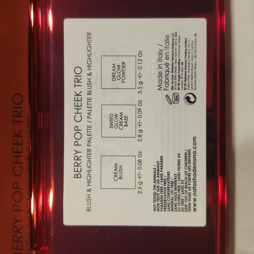 Natasha Denona Trioberry Pop Cheek Trio Cheek Palette Blush - Picture 10 of 10